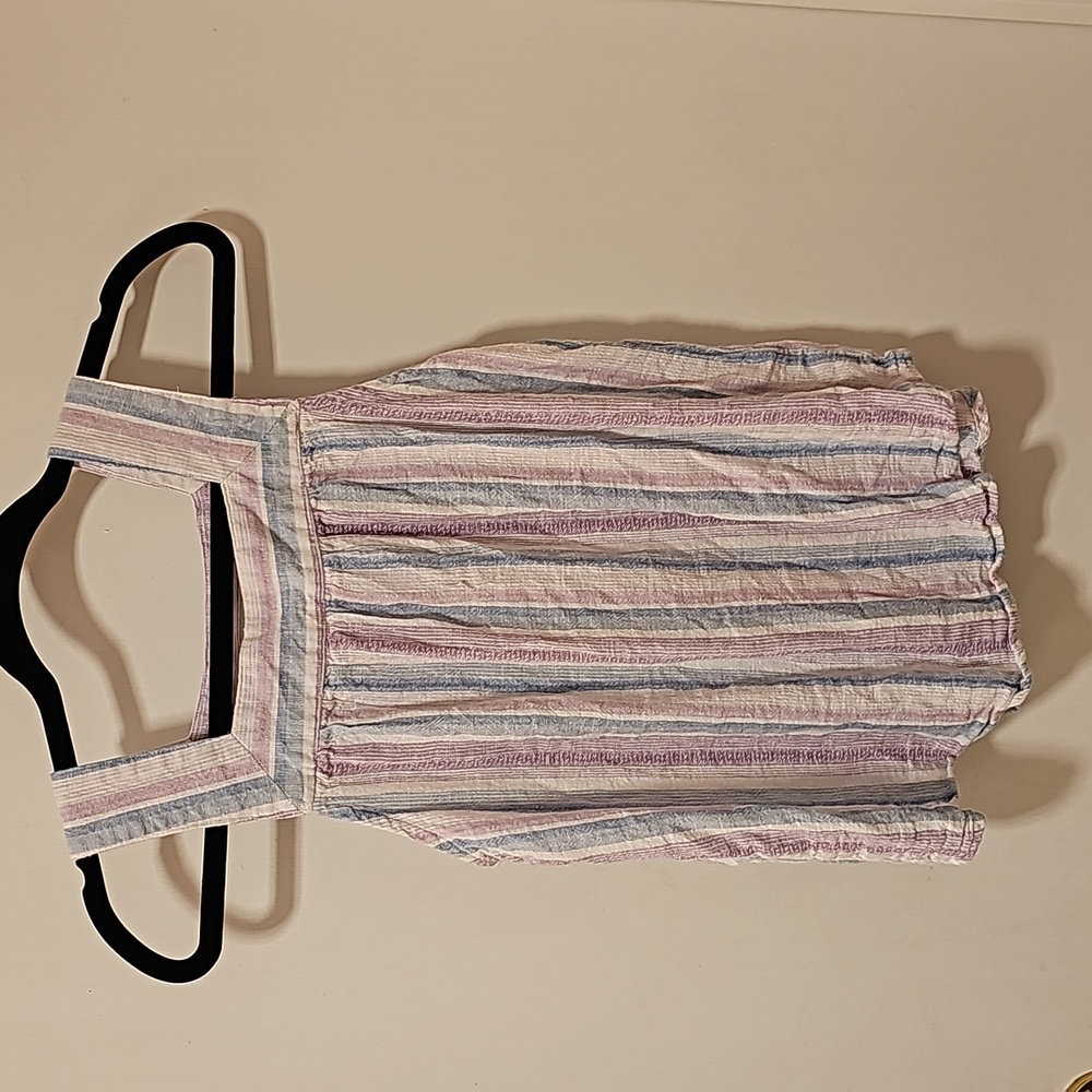 Cato Linen Blend Top Size Small Purple Blue White Sleeveless
